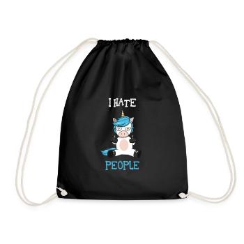 I hate people - Drawstring Bag - black - Front