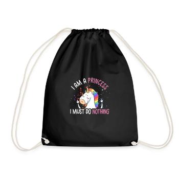 I'm a princess I don't have to do anything - Turnbeutel - Schwarz - Vorne