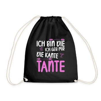 Ich bin die ich geb mir die Kante Tante - Turnbeutel - Schwarz - Vorne