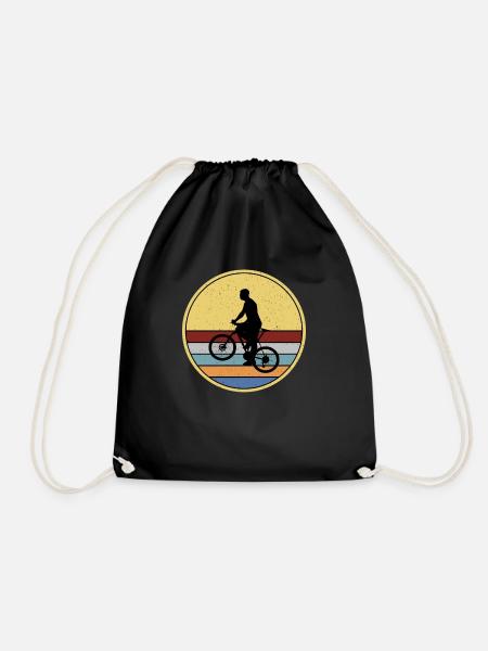 Mountain Bike Bike Mountainbiker MTB Cycling - Drawstring Bag - black