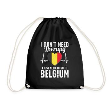 Belgium flag I Belgian Souvenirs - Drawstring Bag - black - Front