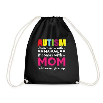 Child Autism Mama Pride - Drawstring Bag - black - Front