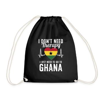 Ghana flag I Ghana Souvenirs - Drawstring Bag - black - Front