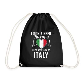 Italy flag I Italien Souvenirs - Turnbeutel - Schwarz - Vorne