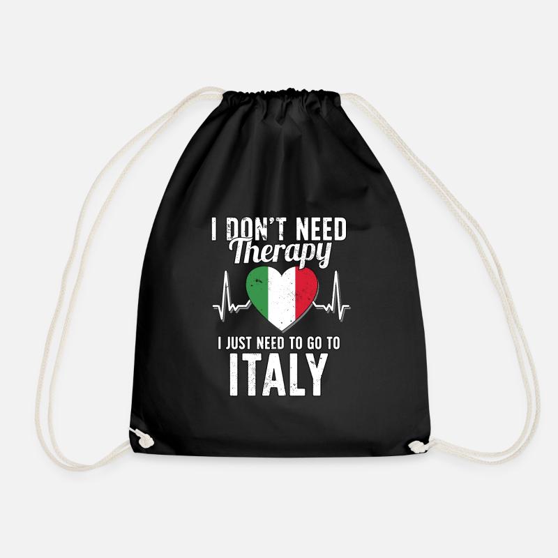 Italy flag I Italien Souvenirs - Drawstring Bag - black