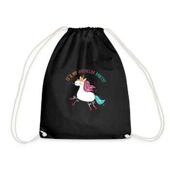 My Bachelor Party Funny Unicorn - Drawstring Bag - black - Front