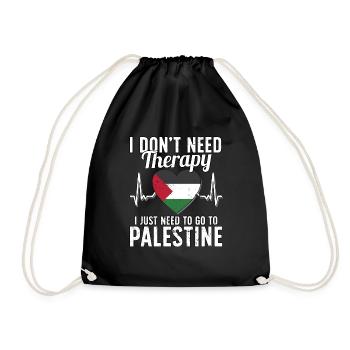 Palestine flag I Palestinian Souvenirs - Drawstring Bag - black - Front