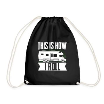 Motorhome RV Camping Camper This - Drawstring Bag - black - Front