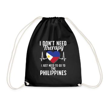 Philippines flag I Filipino Souvenirs - Drawstring Bag - black - Front