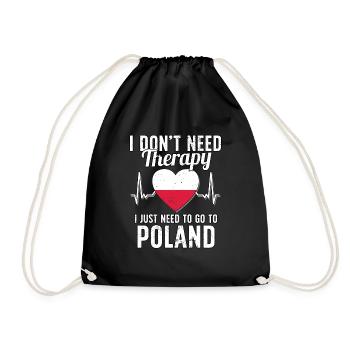 Poland flag I Polish Souvenirs - Drawstring Bag - black - Front