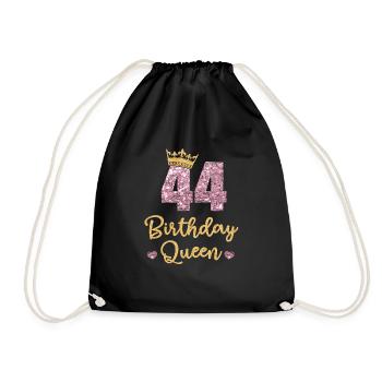 44th birthday Queen 44 years old Forty-four - Drawstring Bag - black - Front