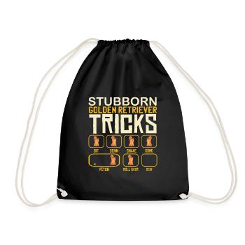 Golden retriever gift dog owner gift dog - Drawstring Bag - black - Front