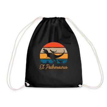 El Padresaurus Gift Papa Spanish Humor - Drawstring Bag - black - Front
