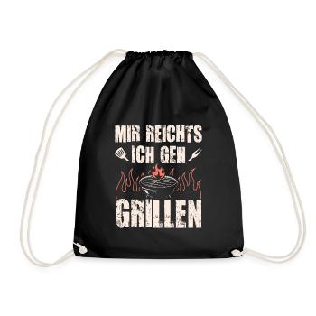 Mir Reichts Ich Geh Grill, Funny Grill Fans BBQ - Turnbeutel - Schwarz - Vorne
