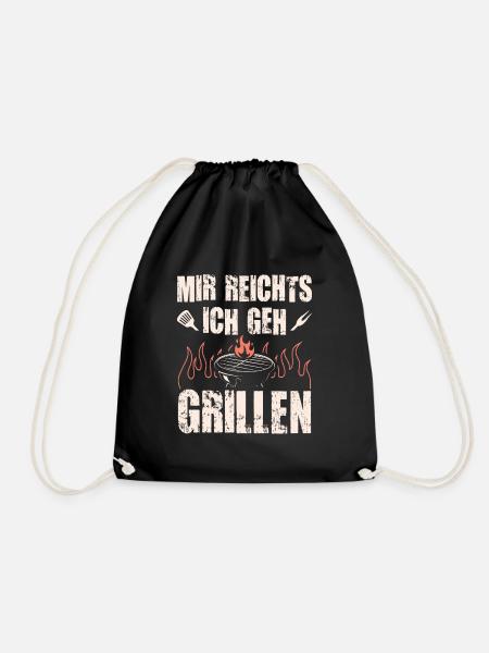 Mir Reichts Ich Geh Grill, Funny Grill Fans BBQ - Turnbeutel - Schwarz