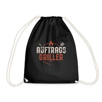 Auftragsgriller Lustiges BBQ Auftrags Griller - Turnbeutel - Schwarz - Vorne
