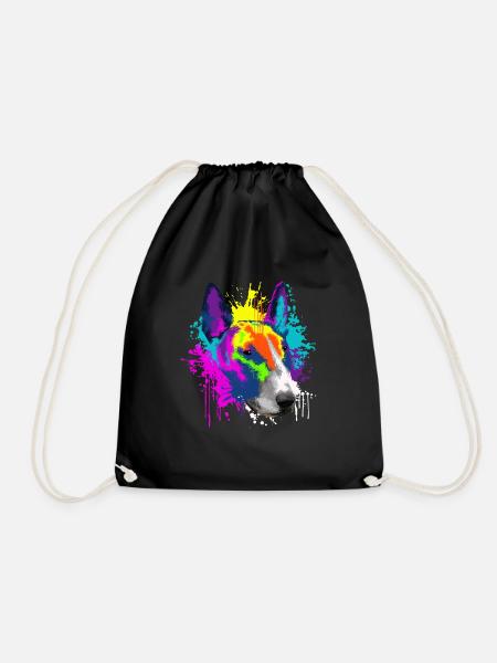 Splash Art Bullterrier Hund Hundehalter Geschenk - Turnbeutel - Schwarz