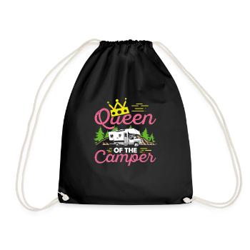 Motorhome RV Camping Queen Of The - Drawstring Bag - black - Front