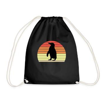 Pinguin Südpol Penguin - Turnbeutel - Schwarz - Vorne