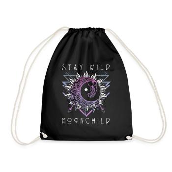 Wild Moonchild Live by the sun Love by the moon - Turnbeutel - Schwarz - Vorne