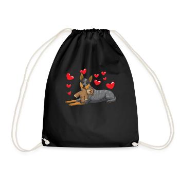 Australie Cattle Dog avec peluche - Sac de sport léger - noir - Devant