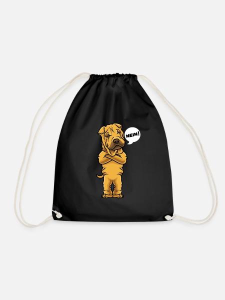 Sturer Shar Pei Hund - Turnbeutel - Schwarz
