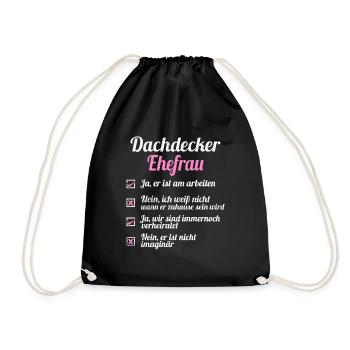 Dachdecker Tshirt Zunft Dachspengler Handwerk Dach - Turnbeutel - Schwarz - Vorne