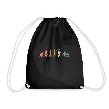 Skater Skateboard Gift Halfpipe Sk8 Ollie - Drawstring Bag - black - Front