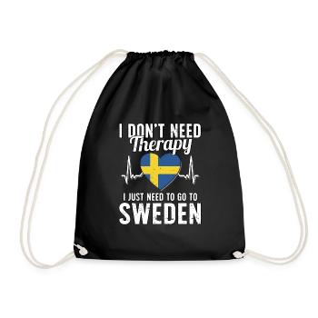 Sweden flag I Swedish Souvenirs - Turnbeutel - Schwarz - Vorne