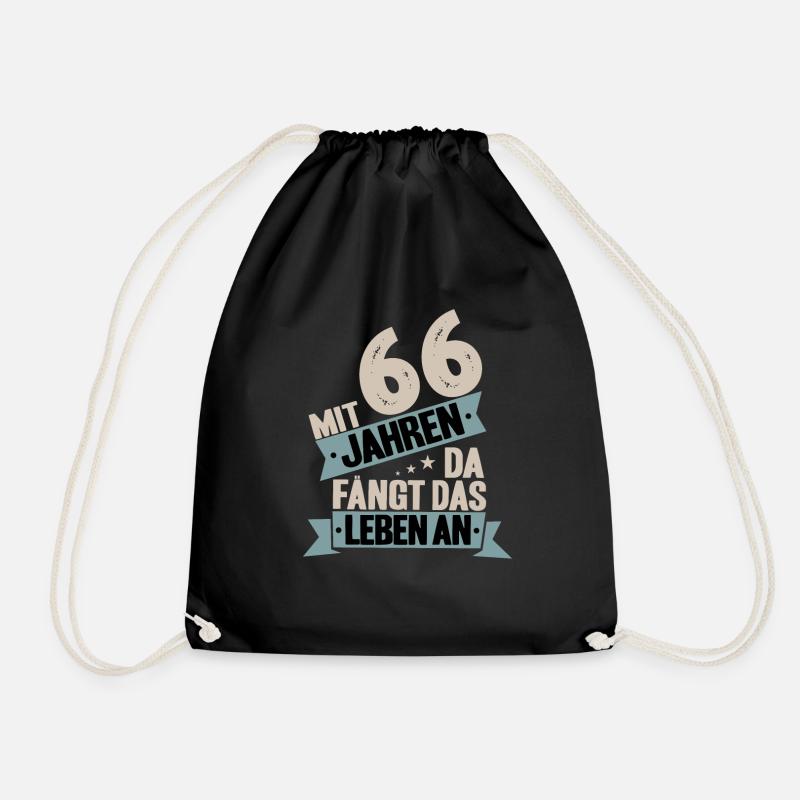 66. Geburtstag Geburtstagsspruch 66 Jahre Geschenk - Turnbeutel - Schwarz