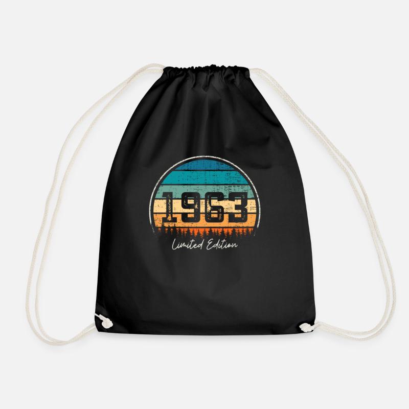 Vintage 1963 Limited Edition Retro - Drawstring Bag - black