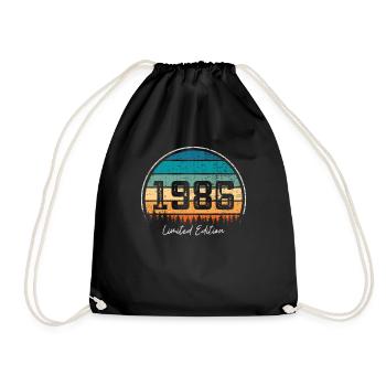 Vintage 1986 Limited Edition Retro Sunset - Drawstring Bag - black - Front