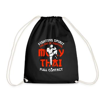 Muay thai mma - Drawstring Bag - black - Front