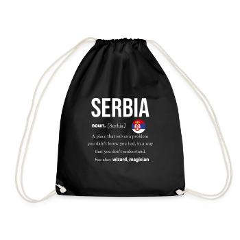 Drapeau de la Serbie Balkans Yougoslavie Srbija Cadeau - Sac de sport léger - noir - Devant