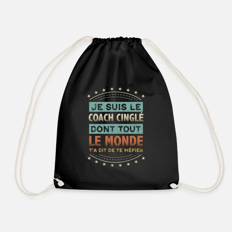 Coach Cinglé Humour Coaching Sportif Cadeau - Sac de sport léger - noir