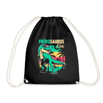 Famille Cadeau Grand frère Dinosaure Humour T Rex - Sac de sport léger - noir - Devant