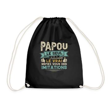 Papou Le Seul Le Vrai Cadeau Fête Des Pères - Sac de sport léger - noir - Devant