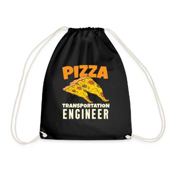 Pizza Transport Engineer - Turnbeutel - Schwarz - Vorne