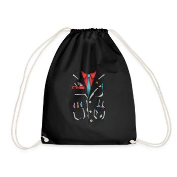 Chemistry Gift Idea Scientist Halloween Costume - Drawstring Bag - black - Front