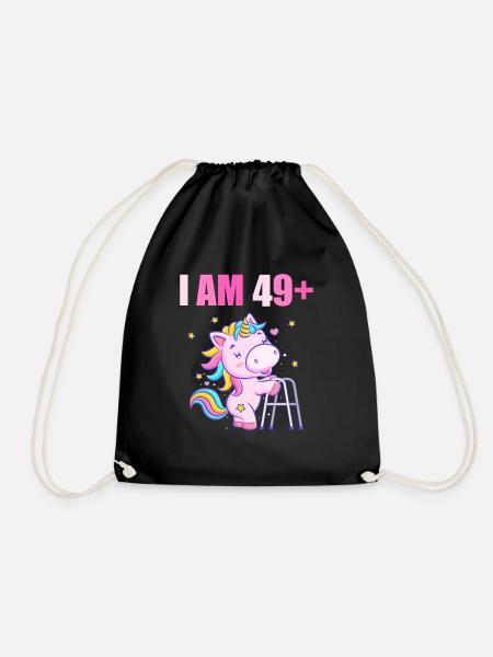 50 Jahre Einhorn ich bin 49+ 50. Geburtstag - Turnbeutel - Schwarz