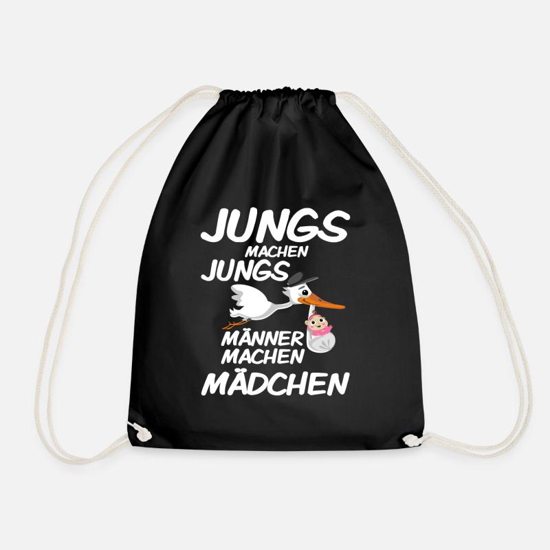 Jungs machen Jungs Männer machen Mädchen Geburt - Turnbeutel - Schwarz