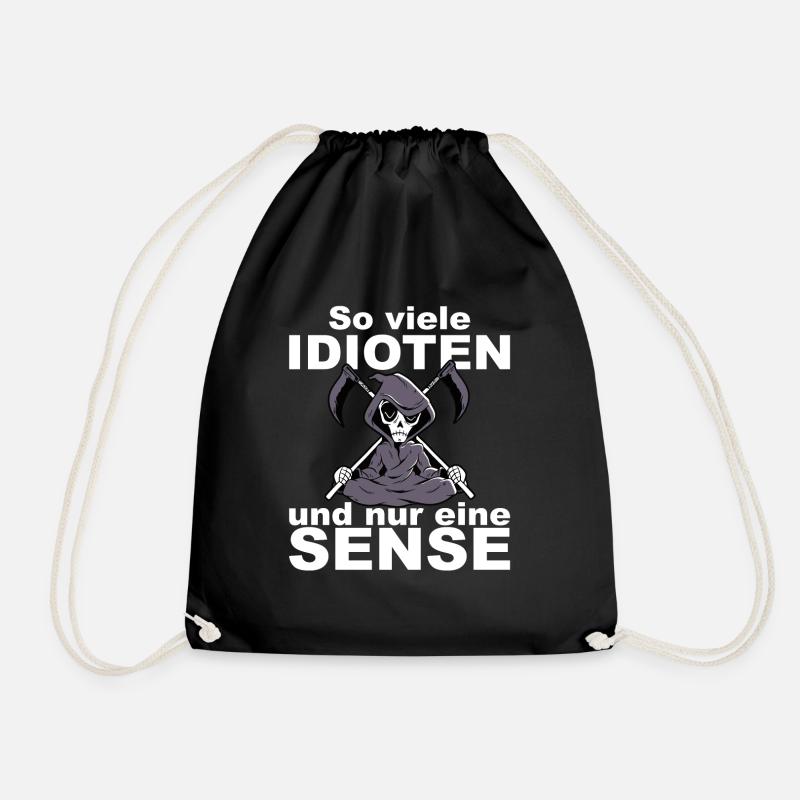 So viele Idioten und nur eine Sense - Turnbeutel - Schwarz