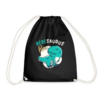 Bébé Dinosaure Humour Cadeau Garçon Bébésaurus Rex - Sac de sport léger - noir - Devant