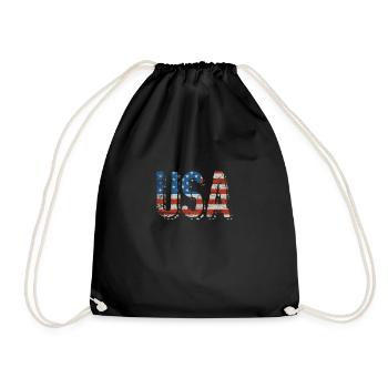 United States - Drawstring Bag - black - Front