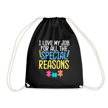 Sped Teacher Love Job reasons Special Education - Drawstring Bag - black - Front