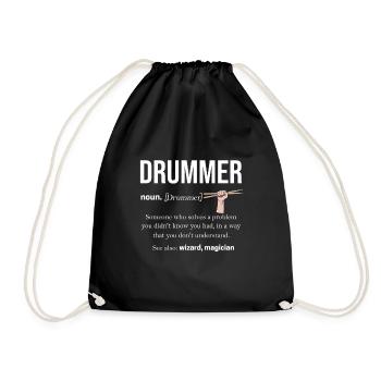 Drums Music Drummer Band Gift Set de batterie - Sac de sport léger - noir - Devant
