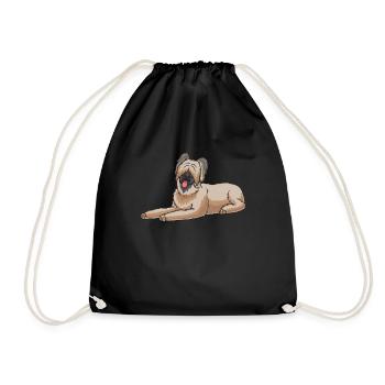 Briard dog - Drawstring Bag - black - Front