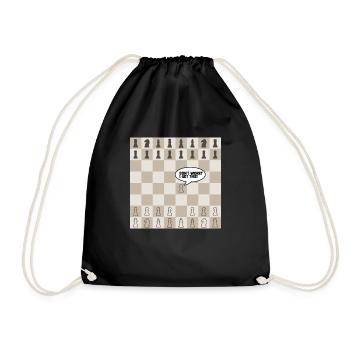 Schach - Turnbeutel - Schwarz - Vorne