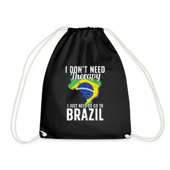 Brazil flag I Brazilian souvenirs - Drawstring Bag - black - Front