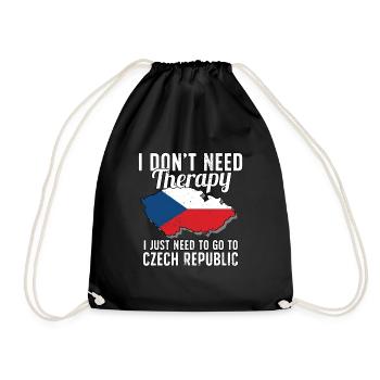 Czech Republic flag I Czech souvenirs - Drawstring Bag - black - Front